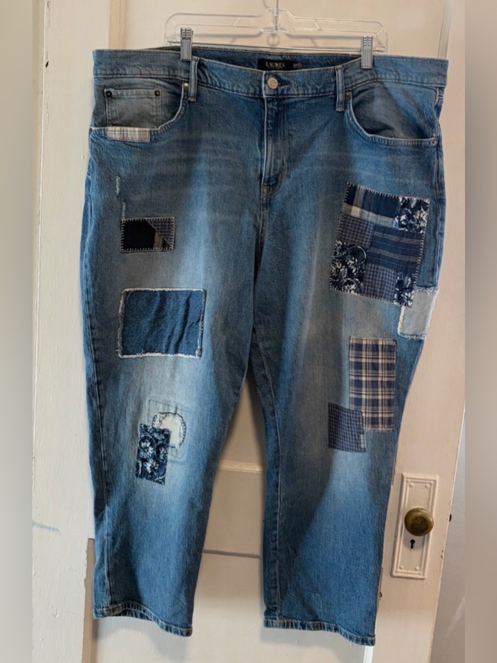 Lauren Ralph Lauren Blue Patchwork Jeans